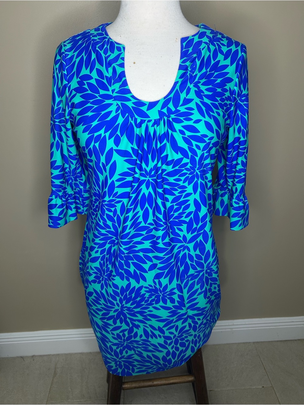 Aryeh Blue and Turquoise Asymmetrical Dress
